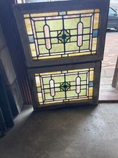 SG 4689 2 available price each antique Stainglass Window 18.5x 27