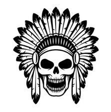 Indian Chief Skull Sticker Vinyl Decal american native southwest bumper laptop