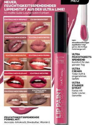 (1L/1.427,14 ) AVON Feuchtigkeitsspendende Lippenfarbe matt