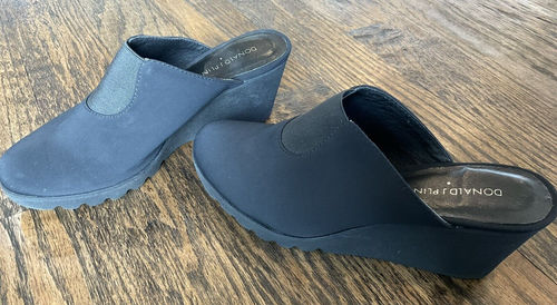 Donald J Pliner Marfa Wedge Slide Black Sandals Women's US Size 6 M Closed Toe - Picture 12 of 16