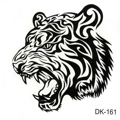 JUSTFOX Temporary Tattoos Tiger Tribal Design Temporary Body Art Adhesive Tattoo