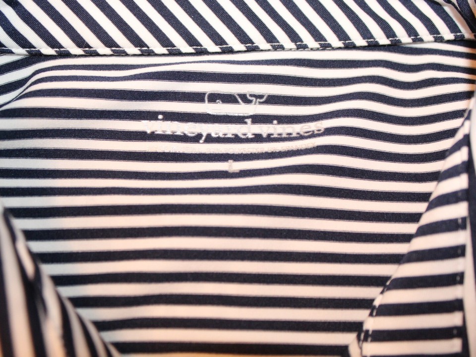 Vineyard Vines Barstool Sports Striped Golf Polo Shirt L Casual Dress