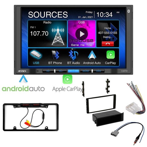 Jensen CAR710 7" Bluetooth Car Stereo w/Apple CarPlay for 2012-16 Nissan Listed