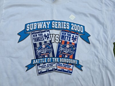 Vtg NY Yankees Mets Subway Series MLB 2000 World Series Size XL