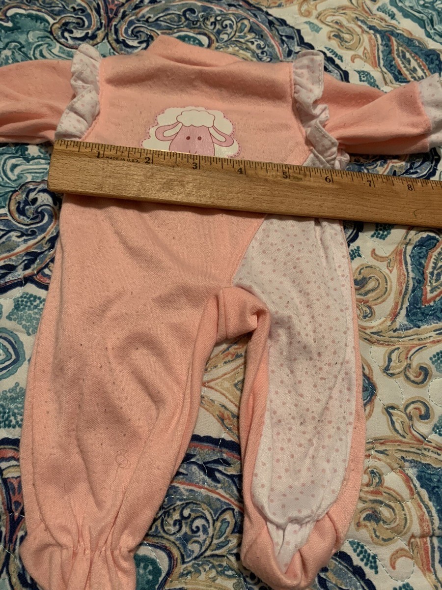 Pink Lamb Doll Clothes Outfits Footed
