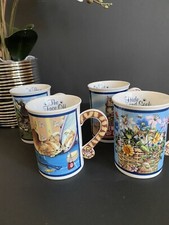 Set Of 4 Danbury Mint Comical Cats Porcelain Coffee Tea Mugs NEW