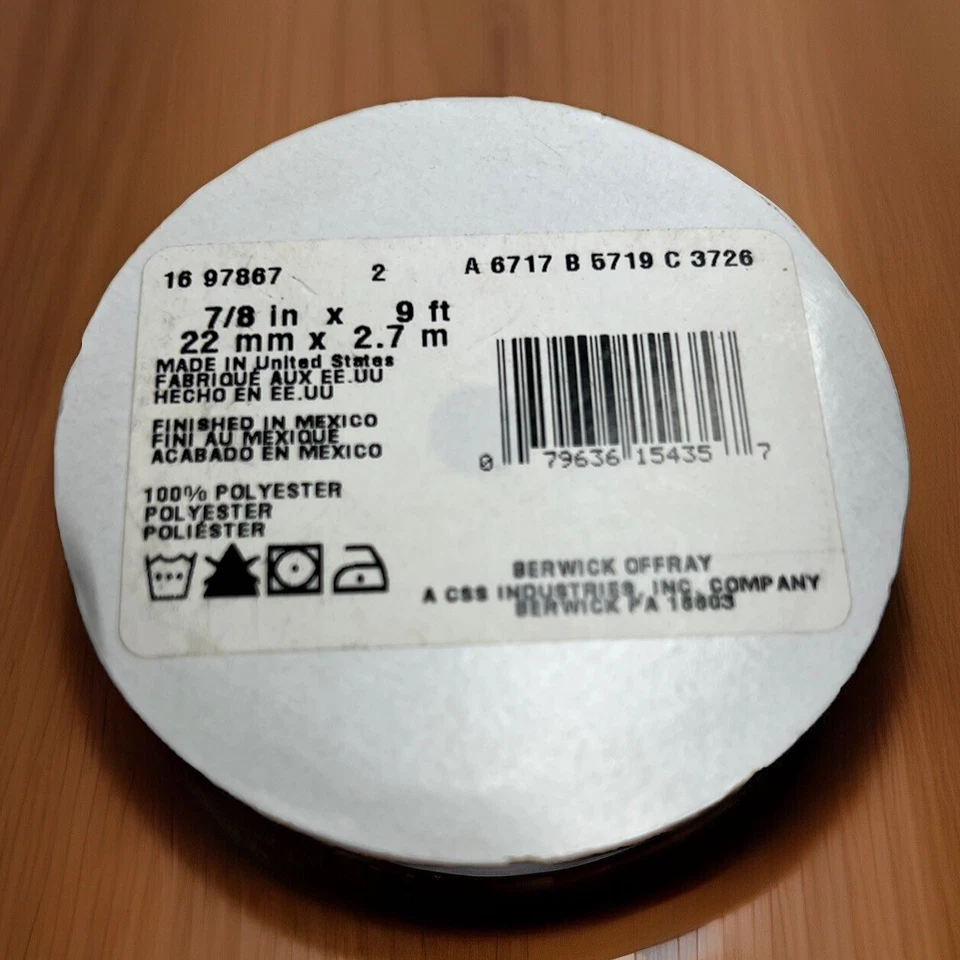 Offray Ribbon White Black Puppy Paws 7/8”x 9’ (set Of 2) NOS Poly USA 🐾 - Image 2 of 4