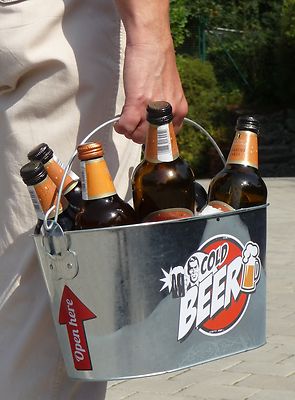 Flaschenträger Biereimer Getränkekühler Bierkühler mit Flaschenöffner    71-3079