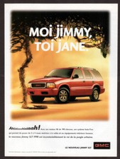 1998 GMC Jimmy SLT Vintage Original Print AD Red 4x4 photo Tarzan French Canada