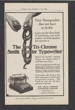1909 Tri-Chrome Smith Premier Typewriter Ad ~ Stenographer Will Love It thumbnail