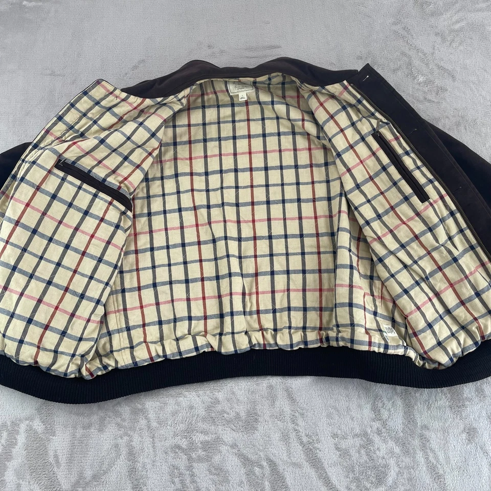 Jaqueta Bomber Masculina Vintage Brooks Brothers Grande Lã Marrom Forrada Zíper Completo Preppy - Imagem 4 de 4