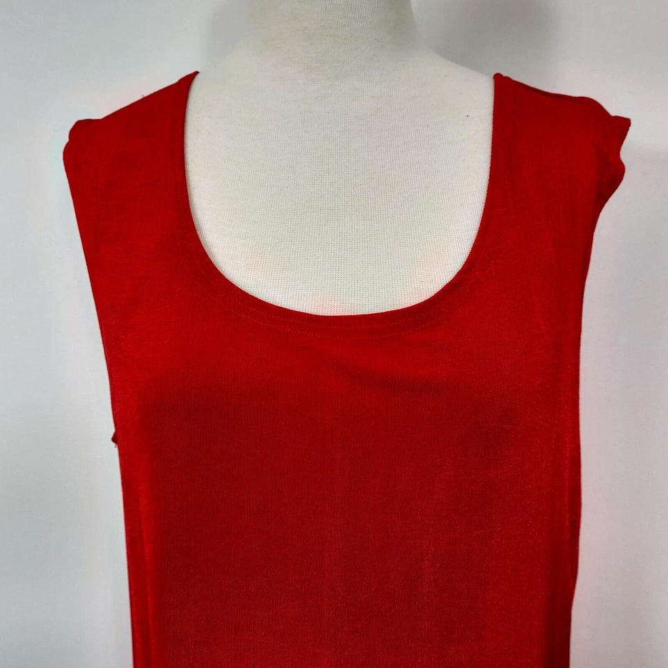 Camiseta sin mangas Magic Scarf Company roja talla grande talla única XL-2X elástica sin mangas Foto 3 de 4