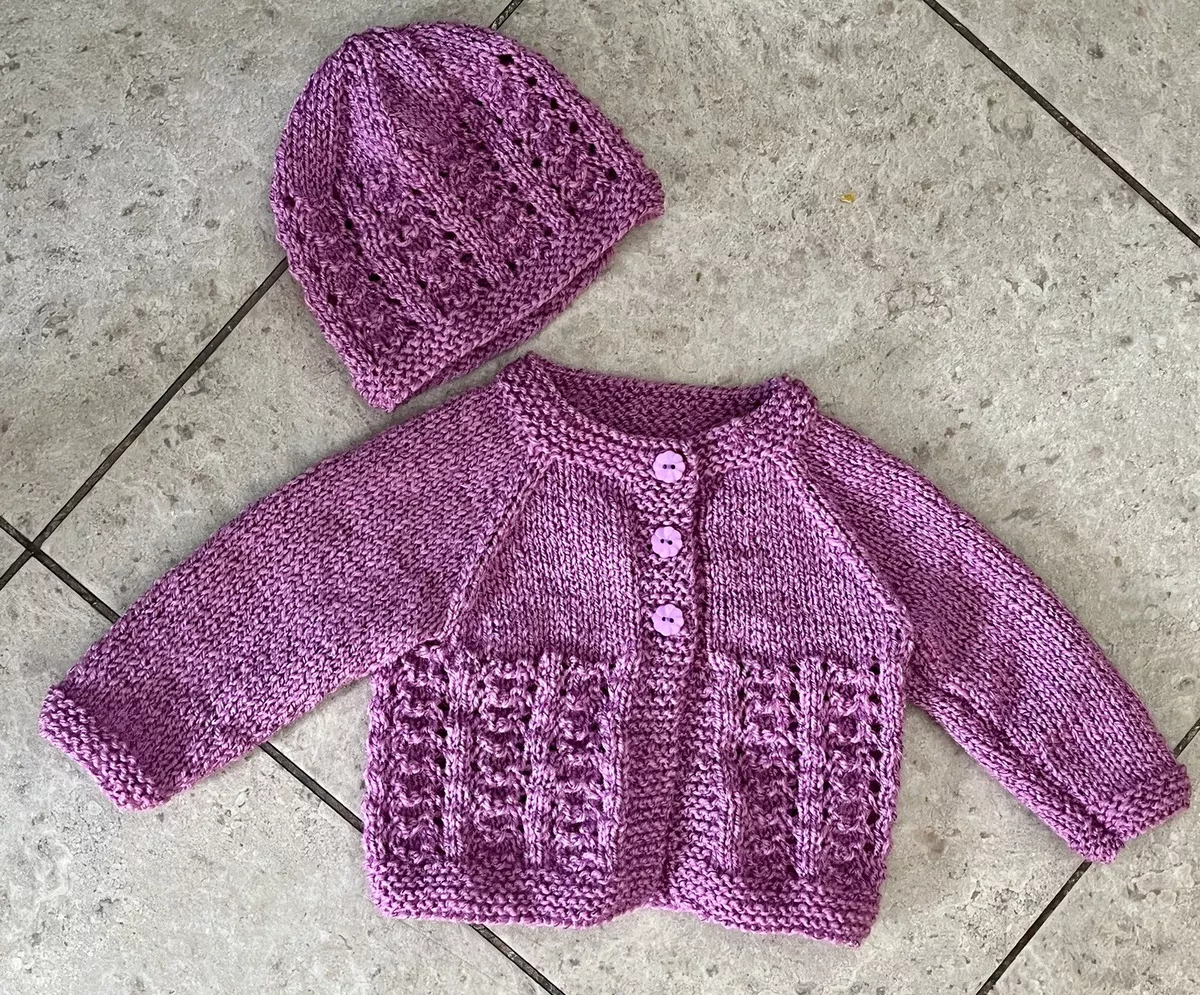 Lilac baby cardigan sales