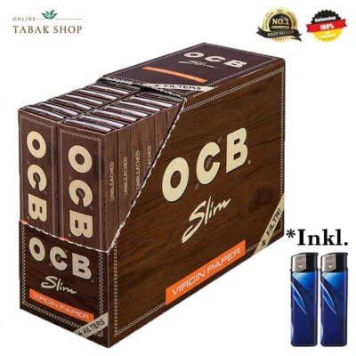 OCB Virgin Blättchen + Filter Tips Unbleached Long Papers