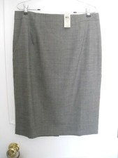 NWT ANN TAYLOR Lined Dark Grey Wool Blend Pencil Skirt Size 14