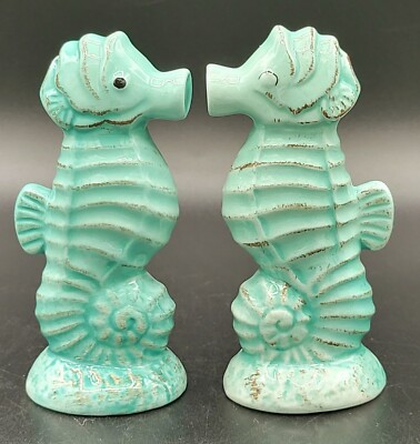 Aqua Seahorse Salt And Pepper Shakers