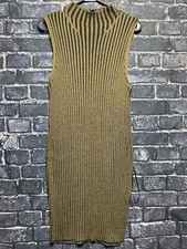 Rock & Republic Sweater Dress Womens XL Black Gold Tan Striped Sleeveless Boho