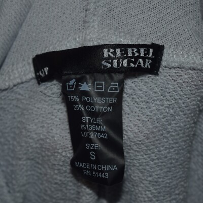REBEL SUGAR Women's Sz S Cropped Terry Hoodie - EXCELLENT