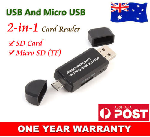 Multi-function OTG /USB SD/TF Card Reader/Writer SDXC Micro USB Card Reader AU - Afbeelding 1 van 9