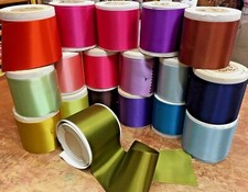 vintage rayon 1940s 3" double sided satin ribbon 1yd made in France