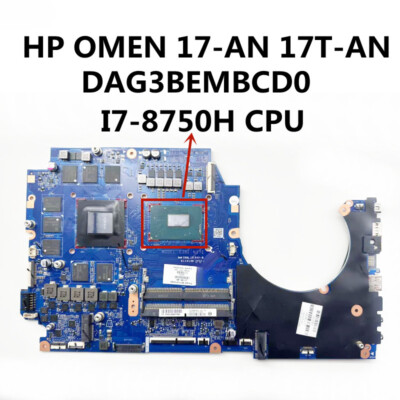 For HP OMEN 17/17T-AN motherboard DAG3BEMBCD0 with CPU I7-8750H GPU GTX1070 8G 