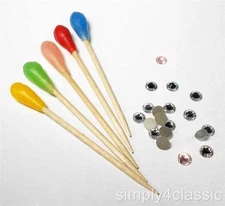 Wax Stick Crystal Rhinestones, Gems, Beads Applicator Positioner 5-Pc  Handmade