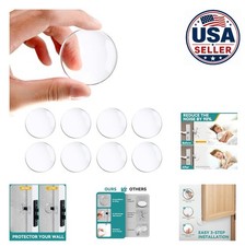 Door Knob Wall Protectors 2 Inch Silicone Clear Self Adhesive 8 Pack No
