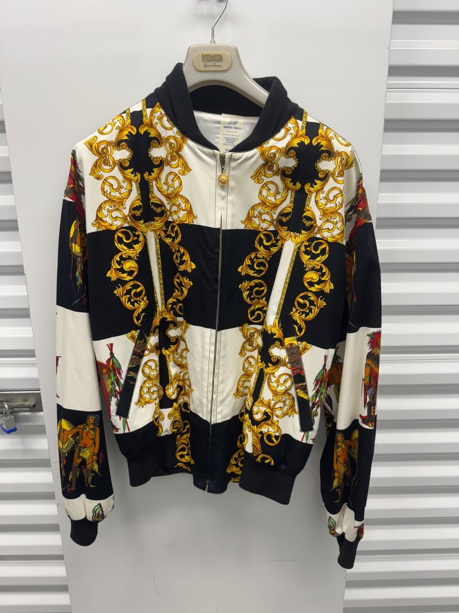 d*i様 VERSACE ジャケット Vintage Versus Gianni Versace Jacket 90s Native Print Black Gold