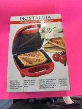 MAKE OFFER Nostalgia My Mini Personal Electric Sandwich Maker Red Brand New 