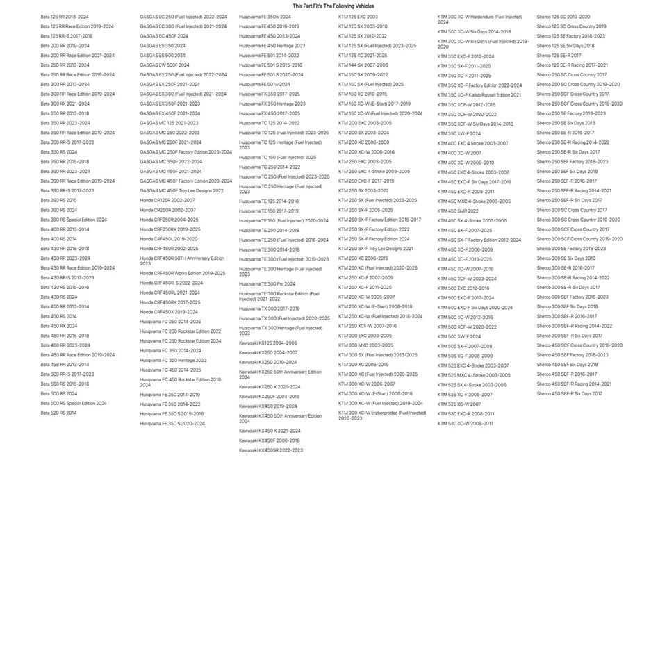 Kit de boquilla de radios de repuesto para rueda de impacto Tusk delantero plateado para Honda CR250R Foto 4 de 4