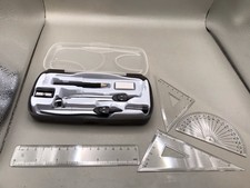 Geometry Set 10 Pc Math Protractor Compass Ruler Triangles Eraser