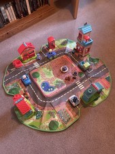 ELC Happyland Car Village Scene Storage Box, Post Office, Cars, Police Station