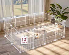 12 Panels Small Animal Playpen,Pet Playpen, Cage for Guinea Pigs,Puppy Play P...