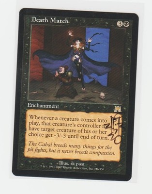 Magic the Gathering ~ Death Match ~ LP ~ Onslaught ~ Signed by Artist #6