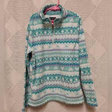 Children's Place Girls Patterned Quarter-Zip Pullover With Pockets Large 10 / 12