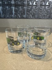 Set/4 John Deere Drinking Glasses 8760 Tractor 8 Oz On The Rocks Waterloo IA