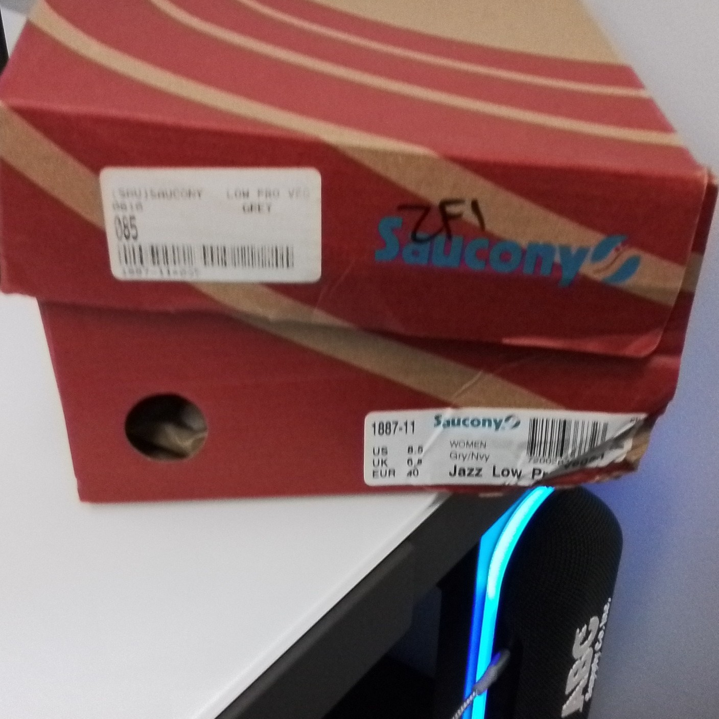 Saucony Men's Jazz Low Pro Grey Navy Low Top Sneakers Lace Up 1887-11 thumbnail 2