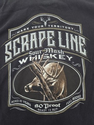 Scrape Line Sour Mash Whiskey Shirt Mens XL Black Crew Neck Short Sleeve