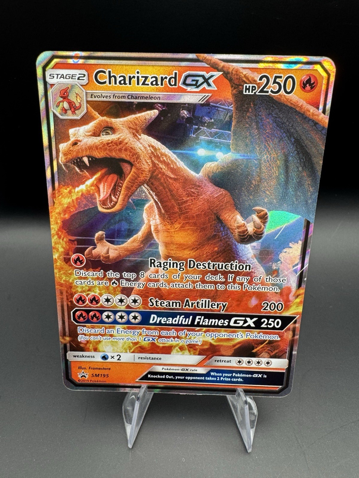 Charizard GX SM195 Pokemon Sun & Moon Black Star Promo Holo Near Mint 2019