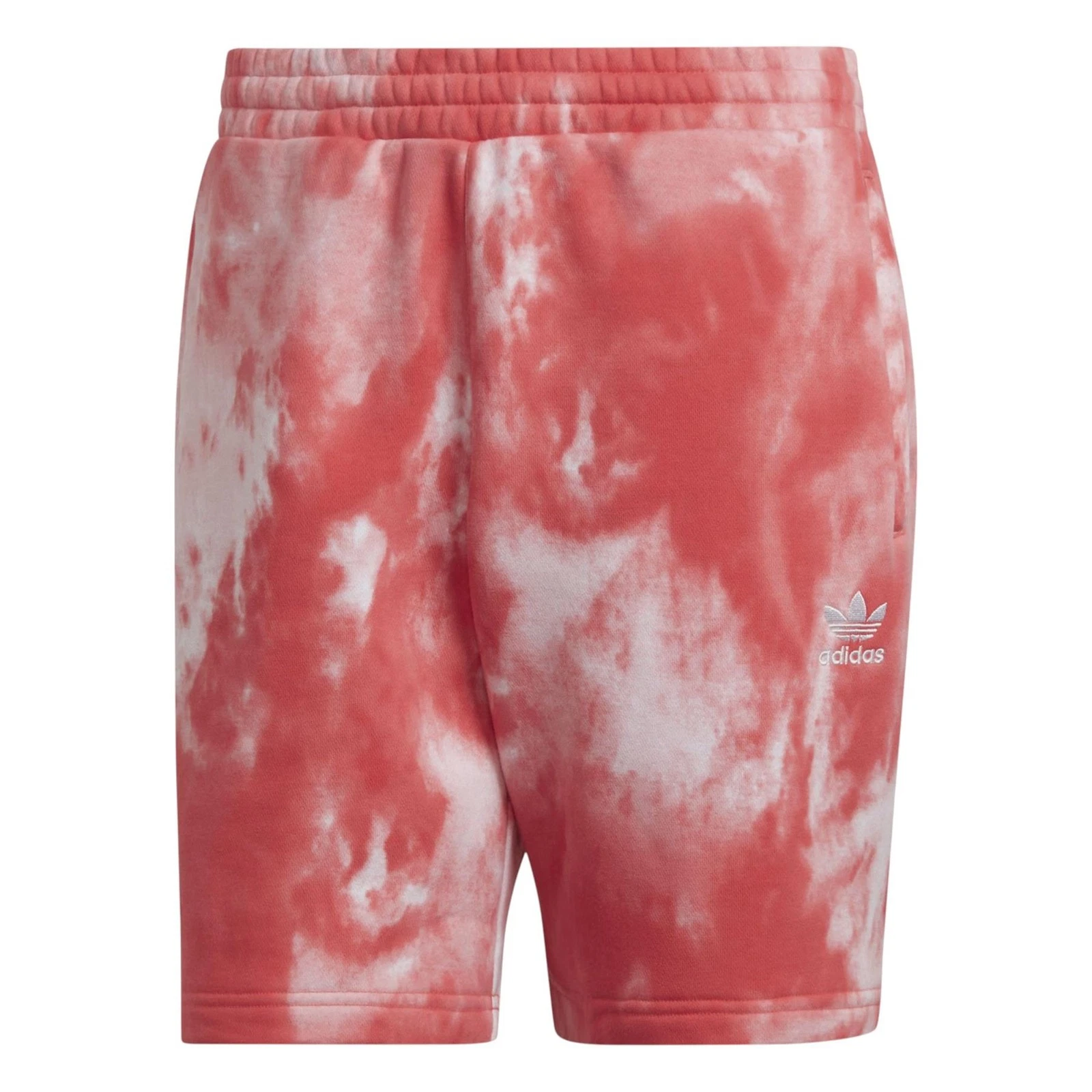 adidas ORIGINALS MEN'S ADICOLOR ESSENTIALS TIE DYE TREFOIL SHORTS PINK WHITE NEW
