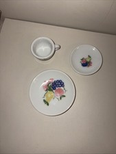 Agglo China Vintage Miniature Fruit Tea Set Replacement Pieces  Cup Saucer Plate