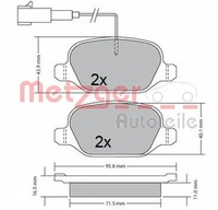 Metzger BremsbeläGe BremsklöTze Hinten FüR Alfa Romeo Mito 955 1.4 955_ 1170555
