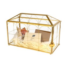 Wedding Glass Cards Box with Slot - 12.6 x 5.9 x 9 inch, Envelope Card for Bi...