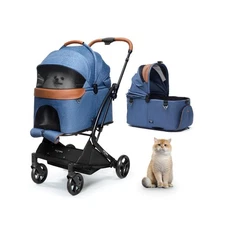 X-Fold Dog Stroller for Small/Medium Dogs up to 55 Lbs, Premium 3 in 1 Pet St...
