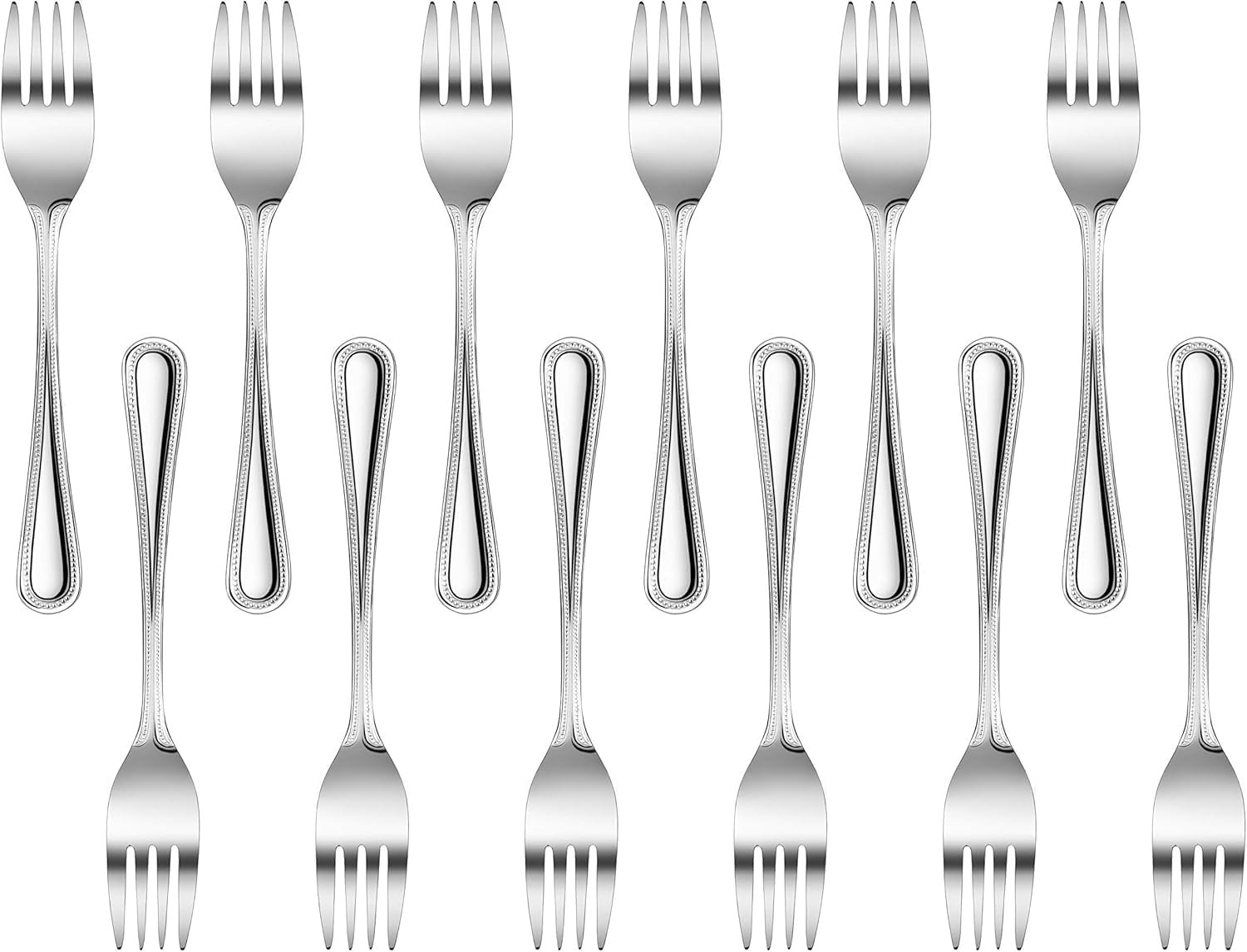 Bead Pattern 18/0 Stainless Steel Salad Forks 6.6 Inch Set of 12