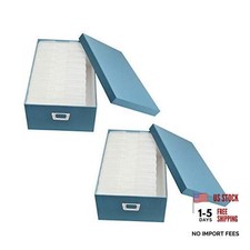 Photo Case 4" x 6" Photo Storage Box, 10 Inner Picture Storage 2 Pack Sky Blue