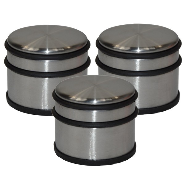 3X TüRhalter TüRfeststeller TüRstopper Set Mit 2 Gummiringen 90Mm 1,1Kg-image
