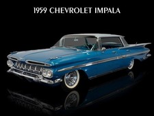1959 Chevrolet Impala 4-door In Blue New Metal Sign 12x16 Ships Free