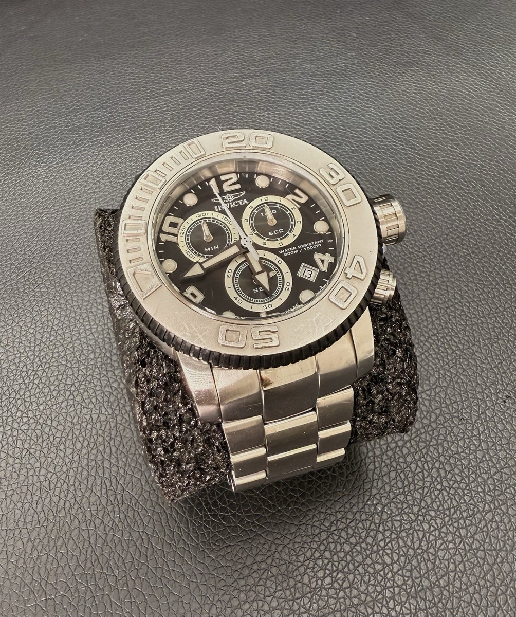 Invicta Sea Hunter Swiss Chronograph Black Dial Watch Pro Diver
