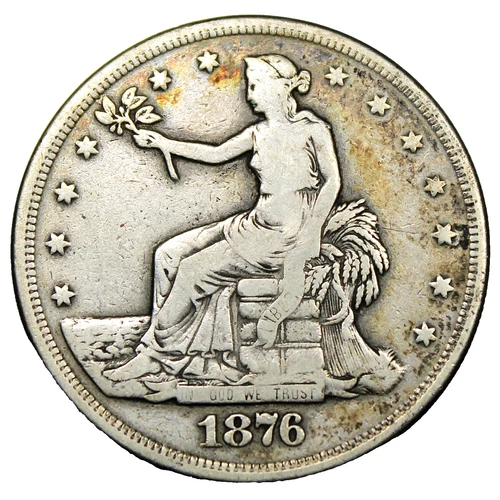 1876 Silver Trade Dollar - Fine !!